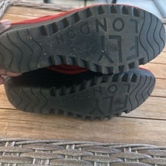 Fly London Yama Red Oiled Wedge Booties 10 - Picture 5 of 6